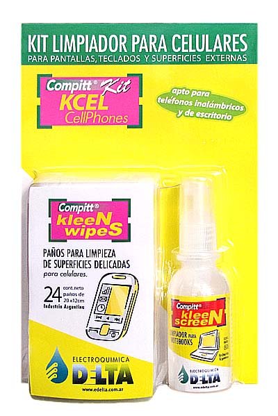 LIMPIADOR COMPITT KCEL (610988) KIT DE LIMPIEZA P/ CELULARES Y TELÉFONOS DELTA